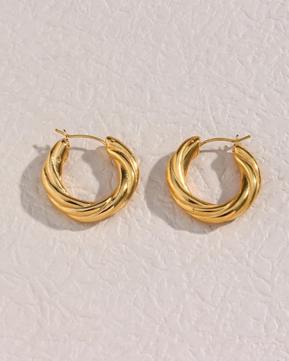 Aretes de Acero Inoxidable Retorcido Vienne Hoops – Serenyah