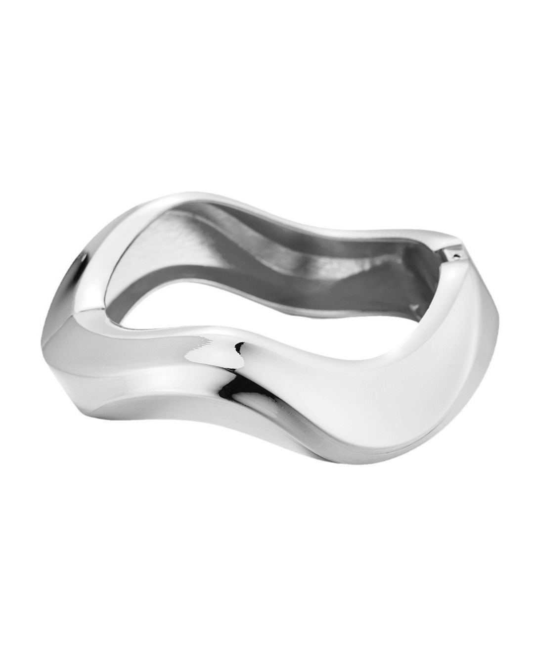 Wavelette Bangle – Sculptural Metal Cuff Bracelet for Women | Gold & Silver | Serenyah