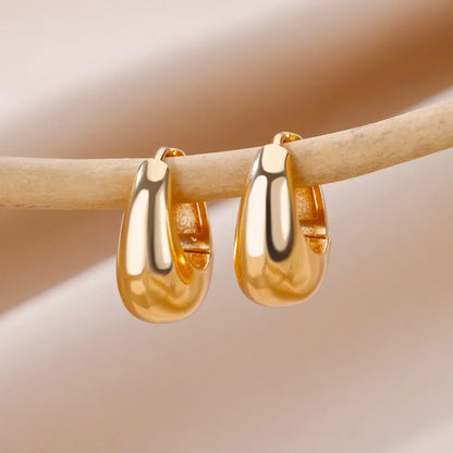 Organic Molten Open Stud Earrings | Gold-Plated Stainless Steel Serenyah