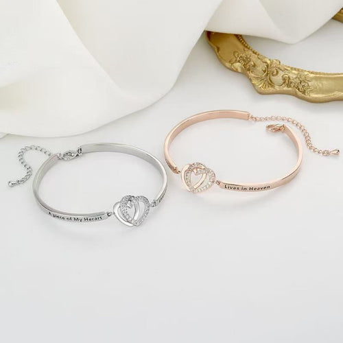 Gracia Celestial – Pulsera de circonia con doble corazón para mujer | Oro Rosa y Plata | Serenyah