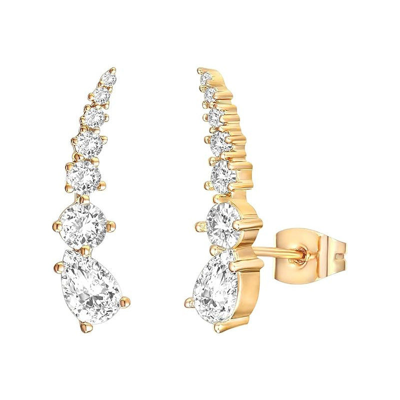 Aurora Luxe 14K Gold Earrings with Cubic Zirconia | Serenyah