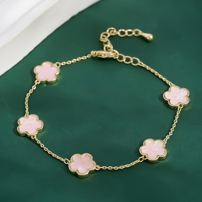 Eterna Fiore – Pulsera geométrica dorada de flor para mujer | 5 colores | Serenyah