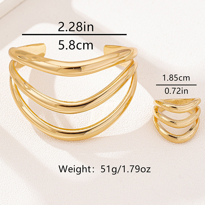 Juego de Anillo y Pulsera Aurora de Oro – Serenyah