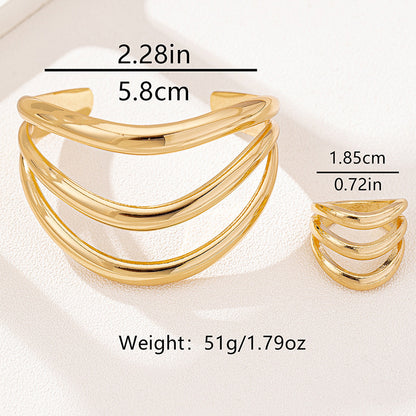 Juego de Anillo y Pulsera Aurora de Oro – Serenyah